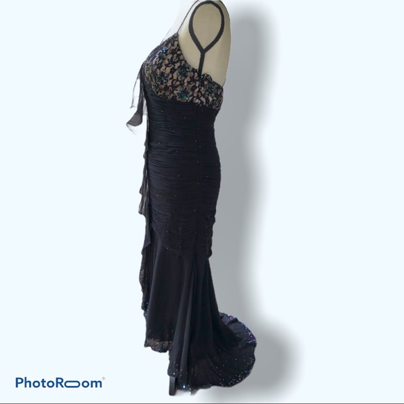 Cache | Sequined Cocktail Floor Length Dress - Picture 5 of 14